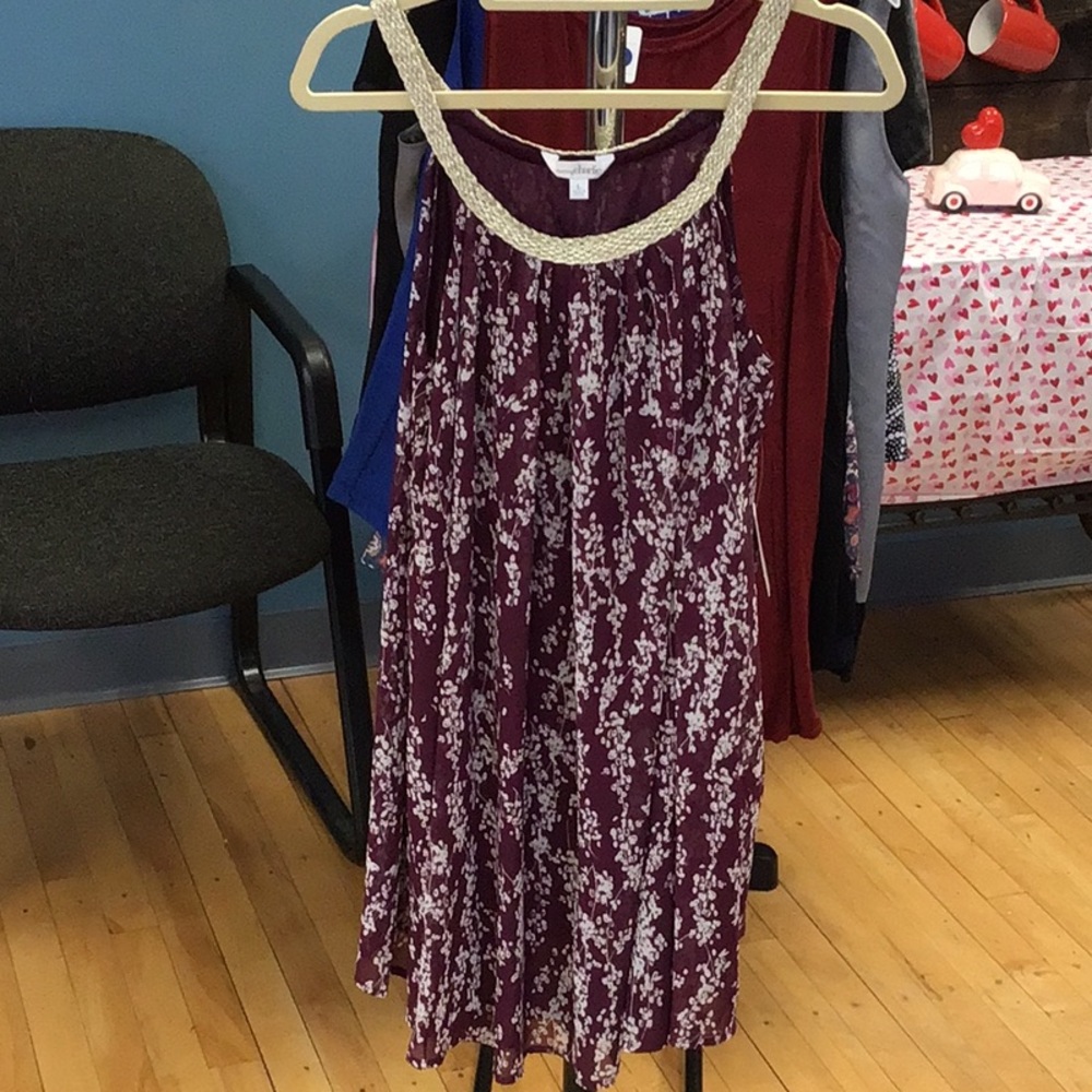 Charming Charlie Purple and Cream Mini Dress